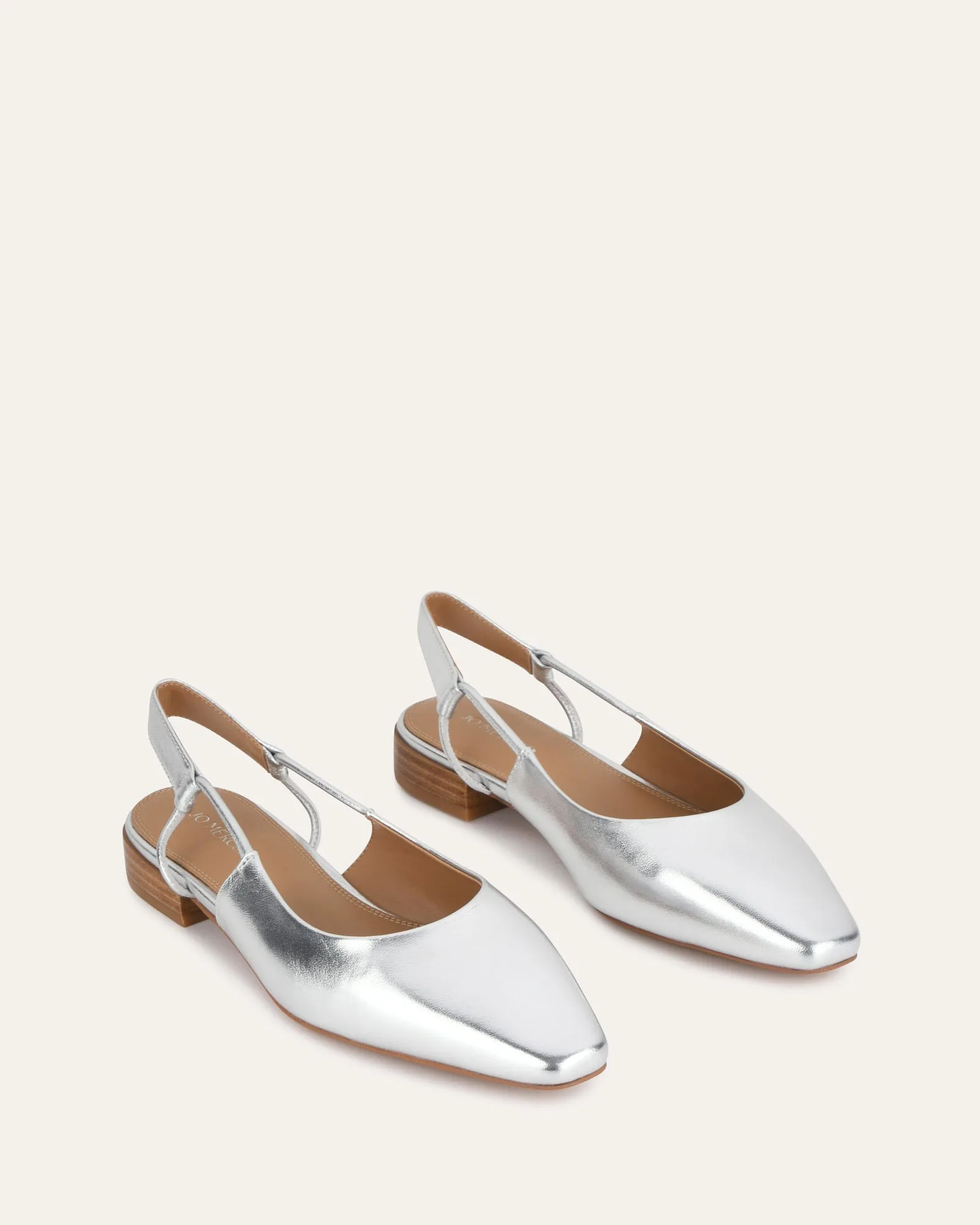 LARISSA DRESS FLATS SILVER LEATHER