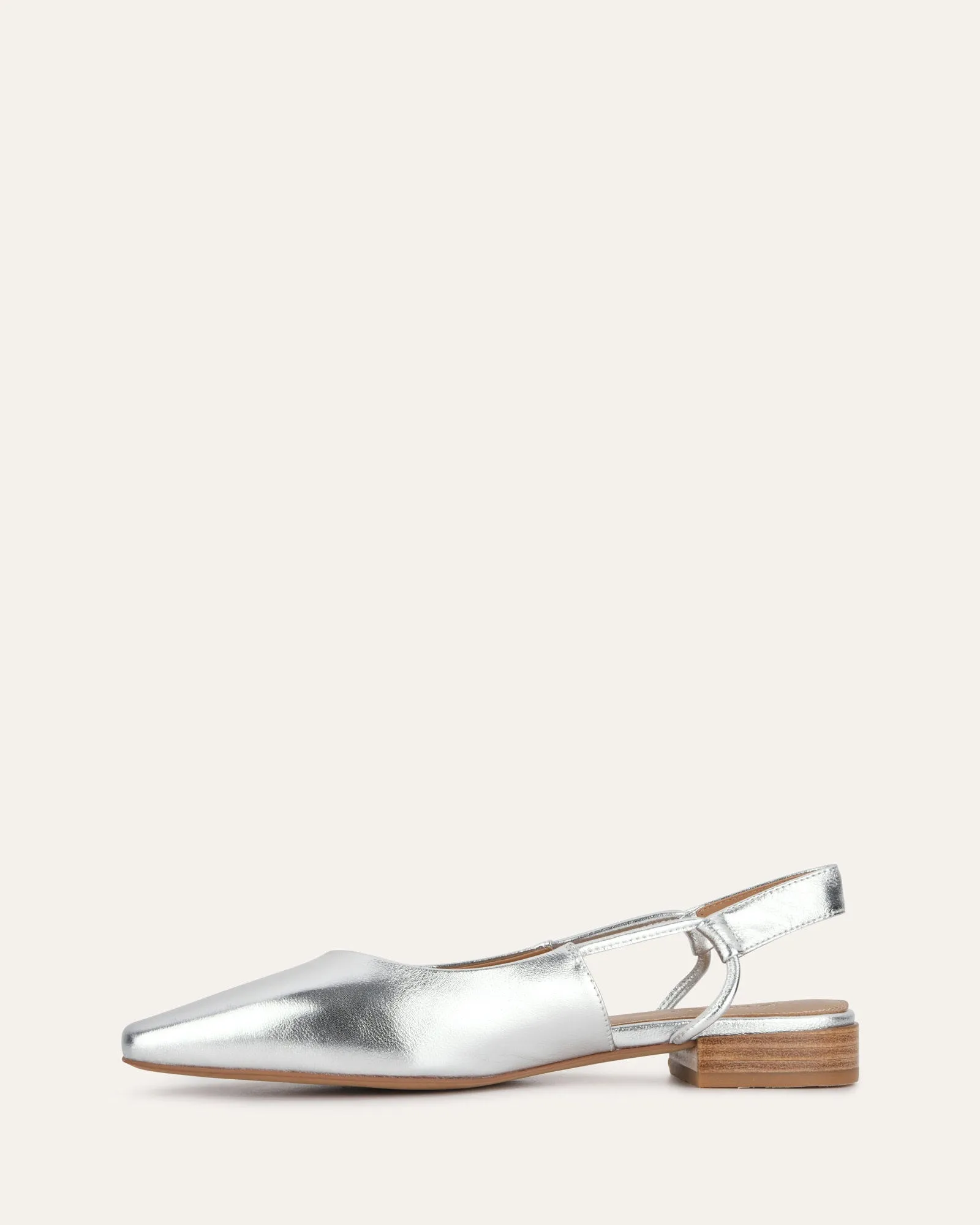 LARISSA DRESS FLATS SILVER LEATHER