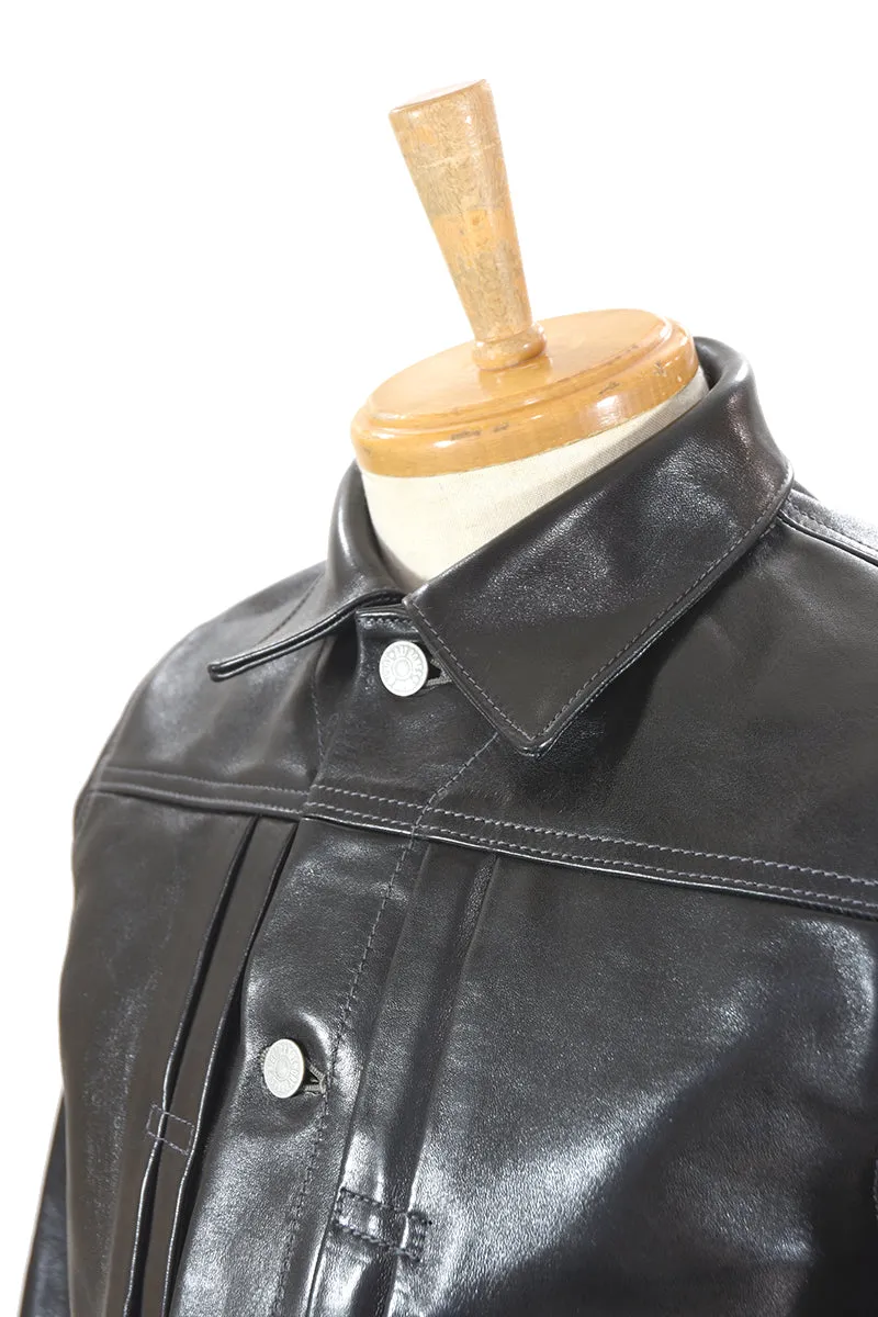 Leather Pleats Jacket