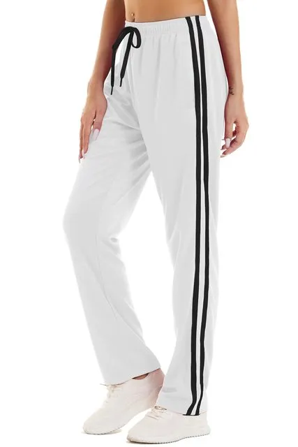 Loose Fit Lightweight Stripes Sweatpants Women's Quick-Dry Trousers Casual Jogger