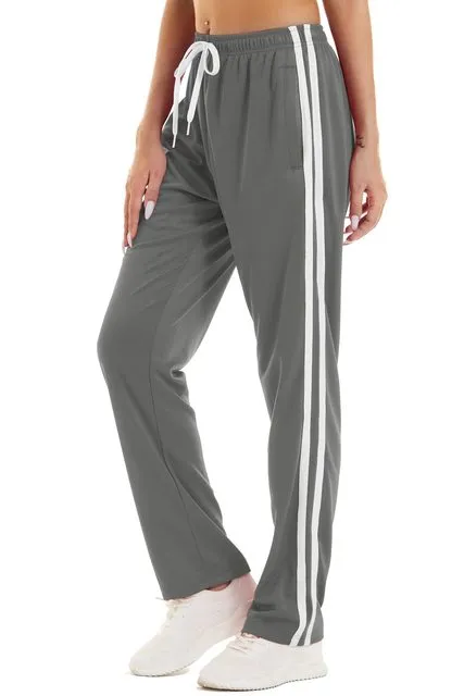 Loose Fit Lightweight Stripes Sweatpants Women's Quick-Dry Trousers Casual Jogger