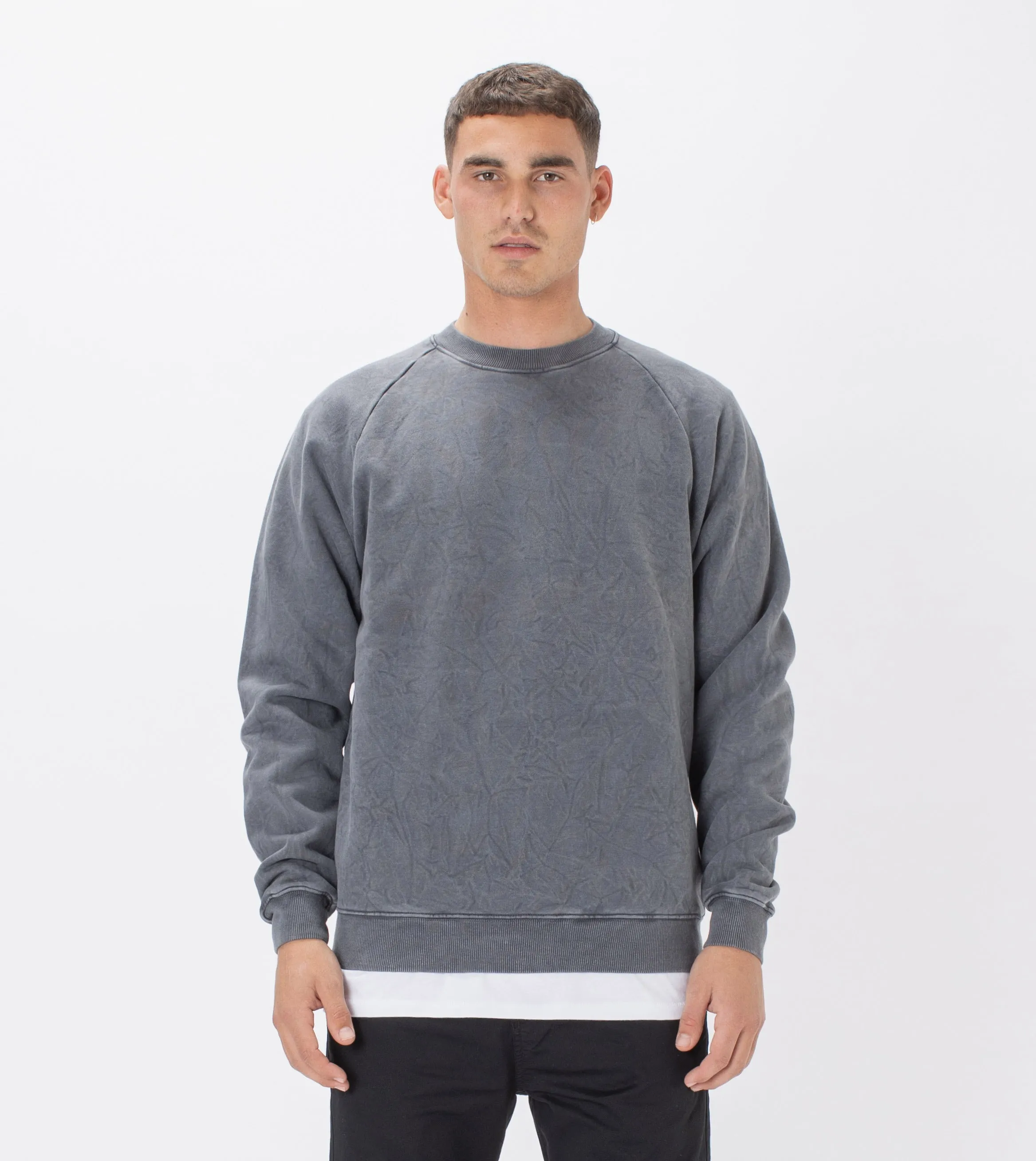 Lowgo Raglan Crew Sweat Grey Salt