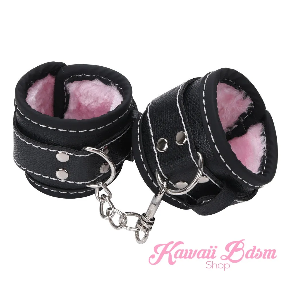 Luxury 8 Pcs Bondage Kit Black & Pink