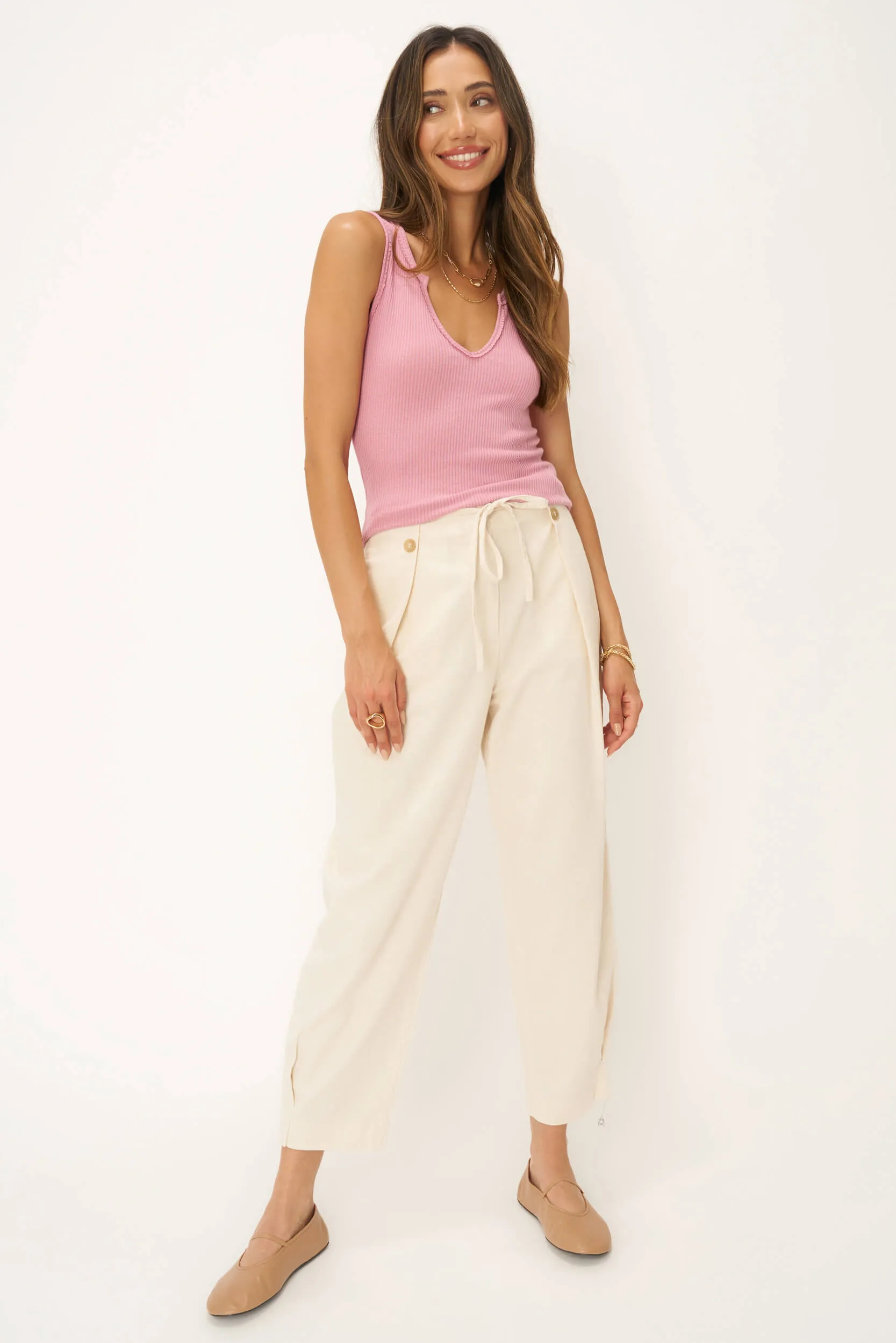 Madly Rib Notch Tank - Blushing Mauve