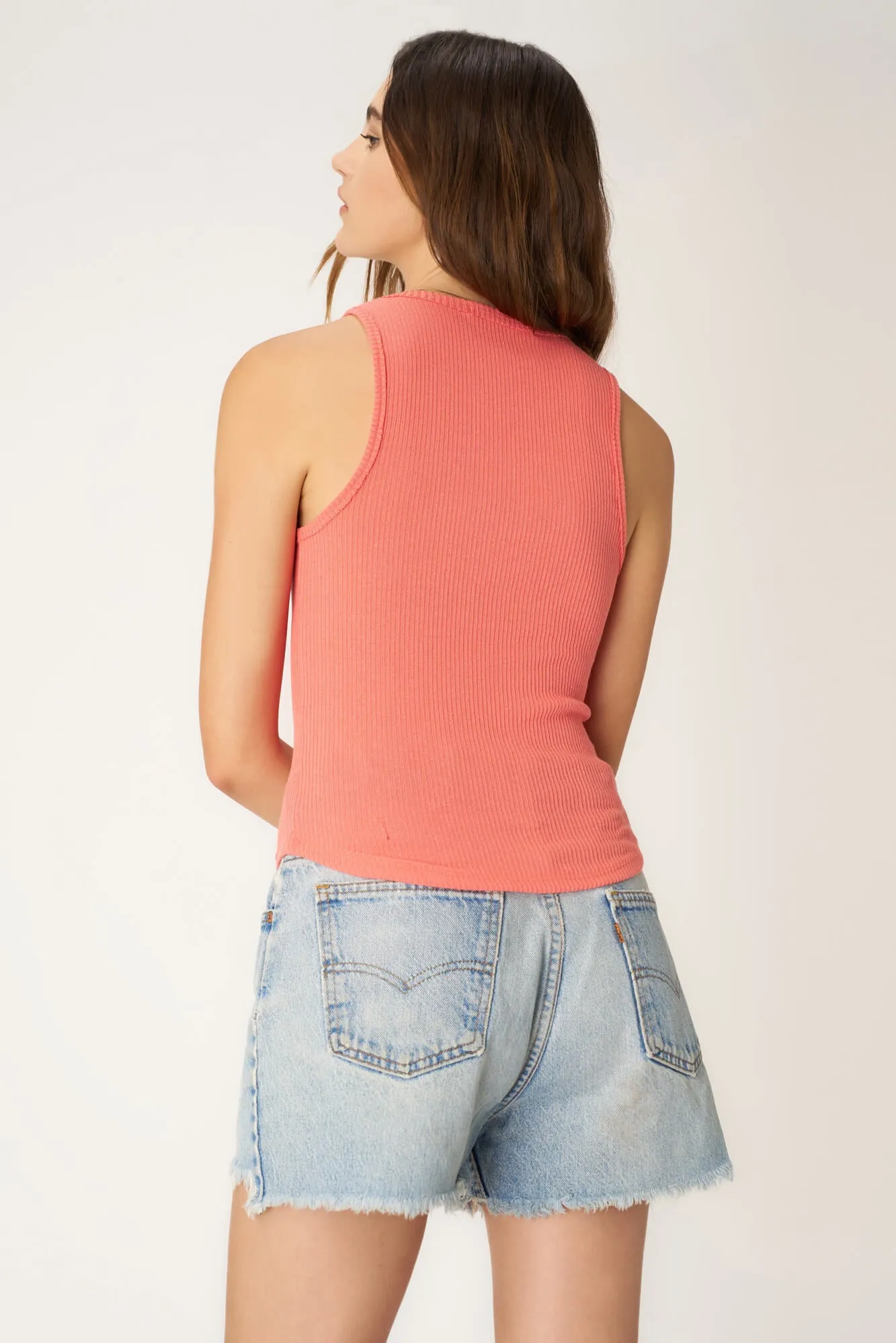 Madly Rib Notch Tank - Sunset Coral