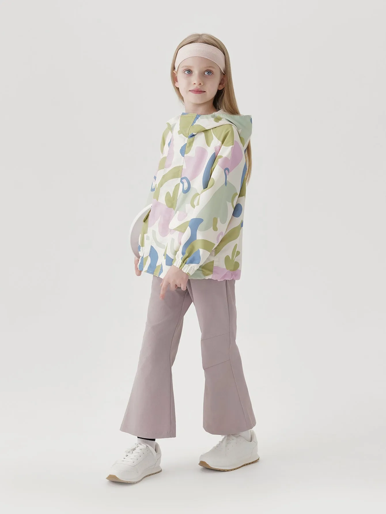 MARC & JANIE Girls Loose Slightly Stretchy Pleated Flared Pants 241238