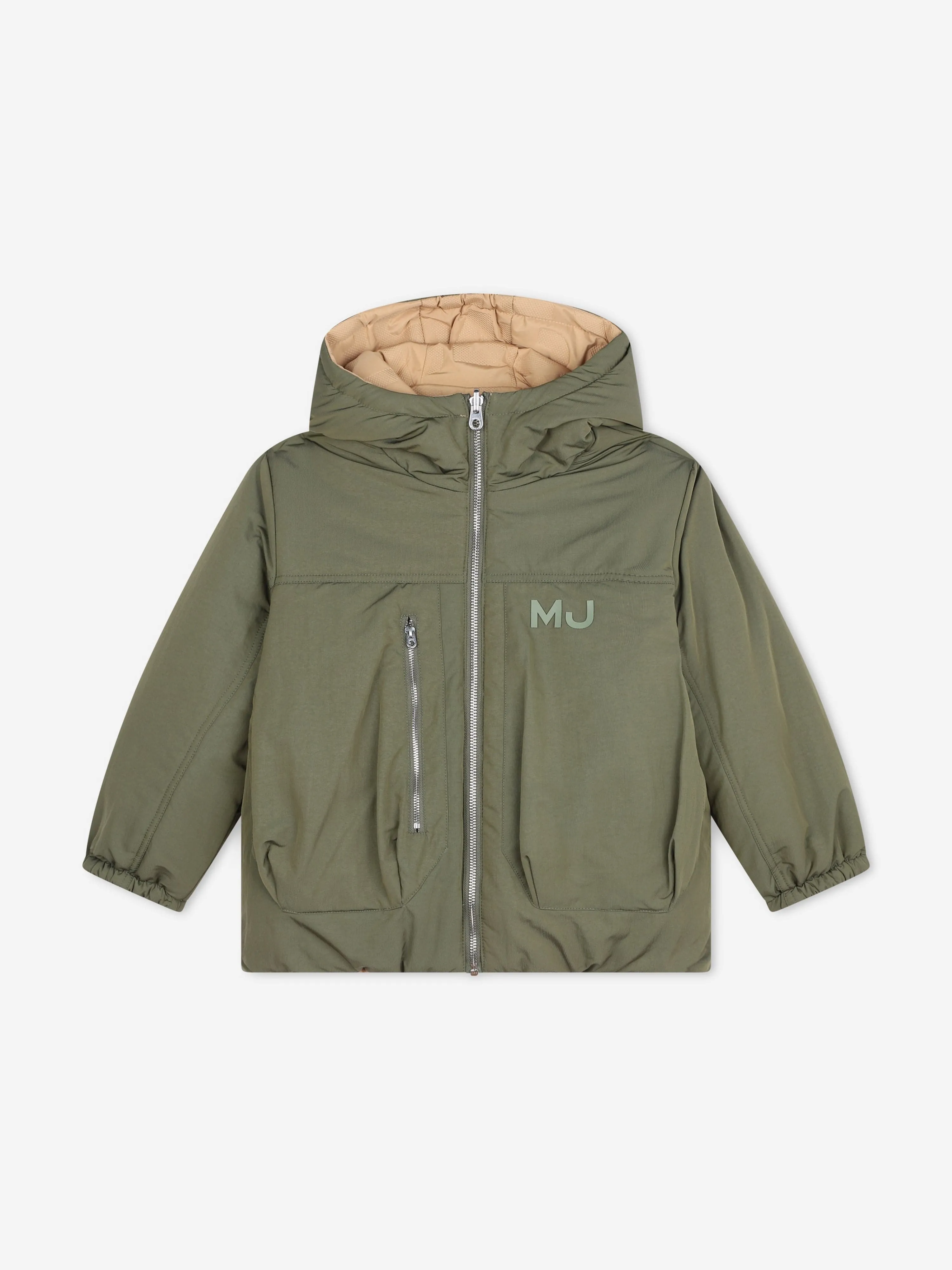 MARC JACOBS Kids Reversible Puffer Jacket in Brown