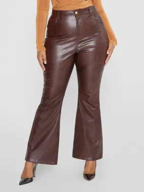 Marianne Croc Texture Faux Leather Pants