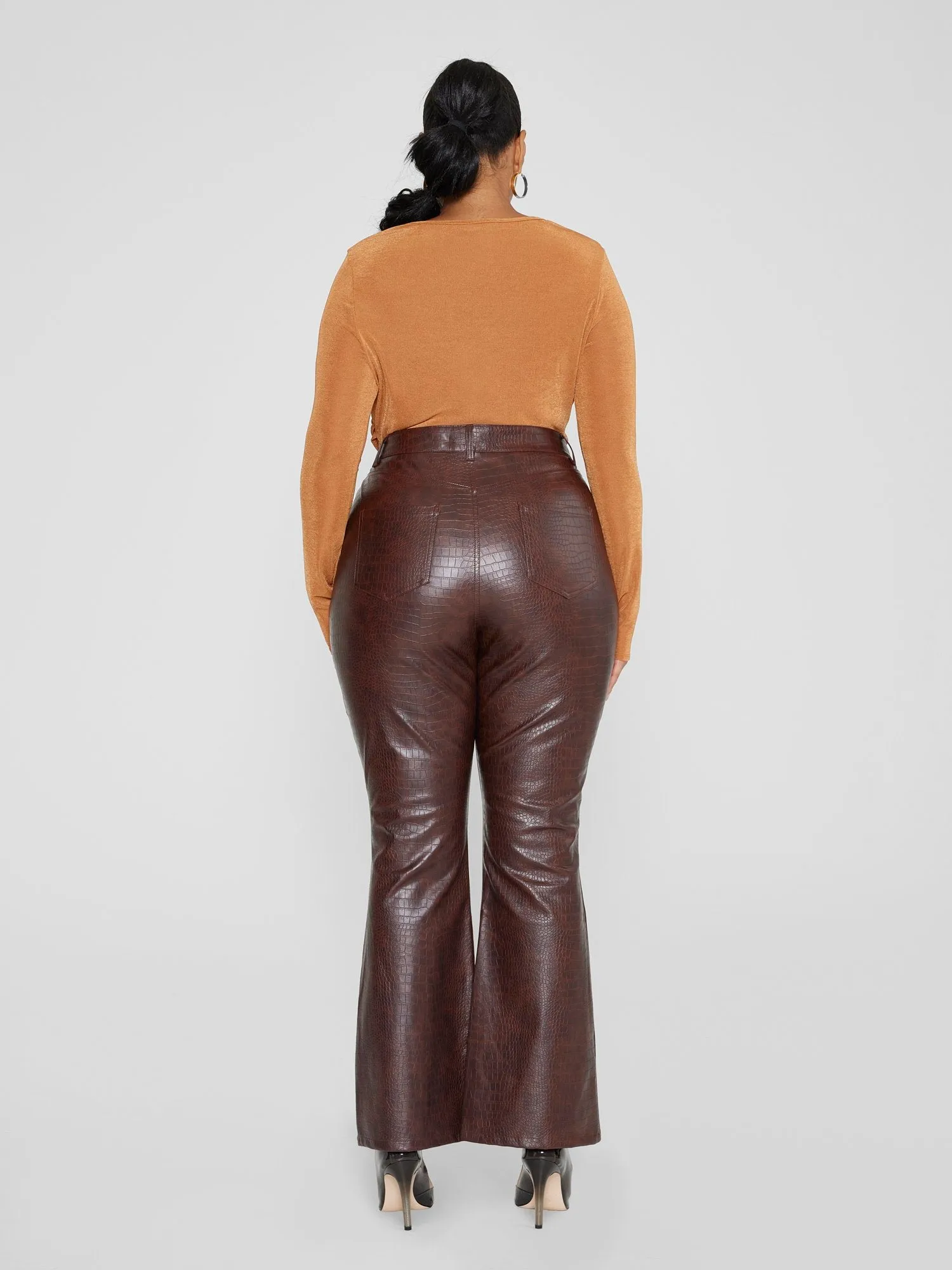 Marianne Croc Texture Faux Leather Pants