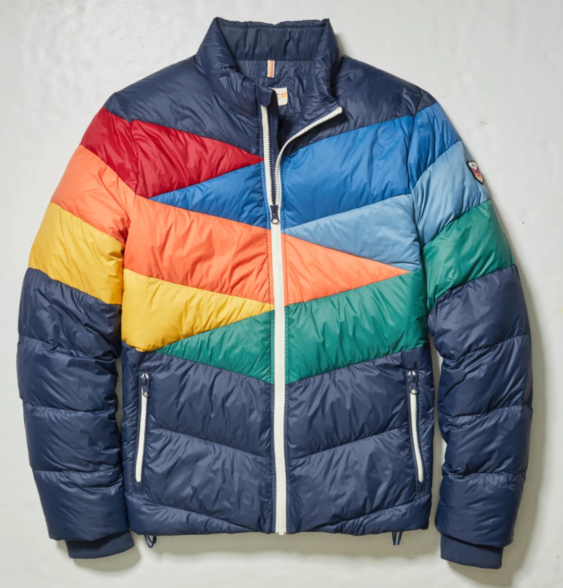 Marine Layer Heavenly Puffer Jacket Multi Colorblock