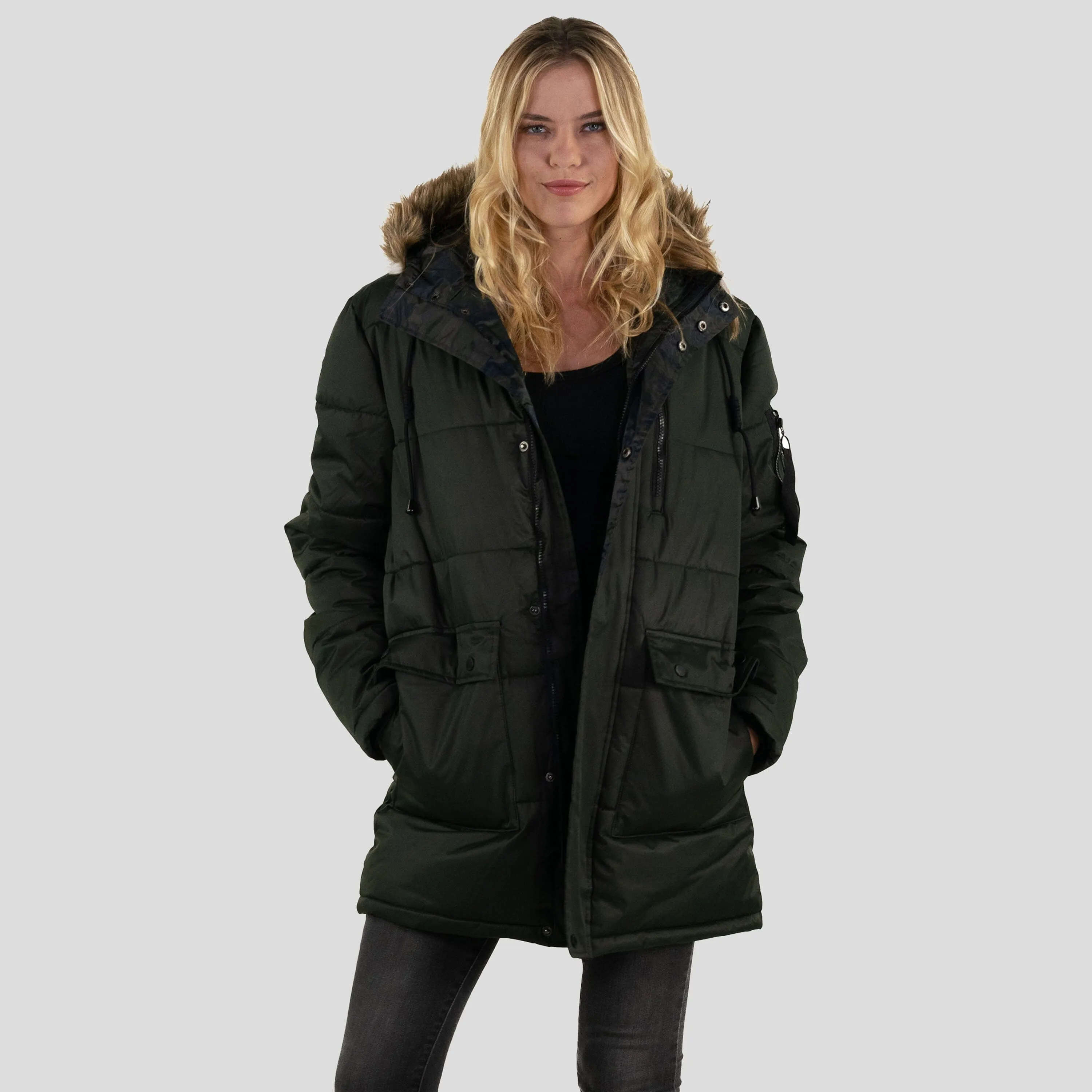 Members Only Women's Snorkel Puffer Oversized Jacket