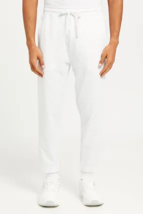 Men Ecru Plain Jogger Pants