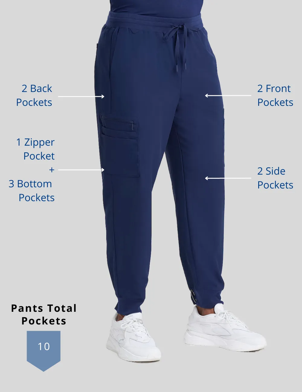 Men's 10-Pocket Jogger Scrub Pants - Royal Blue