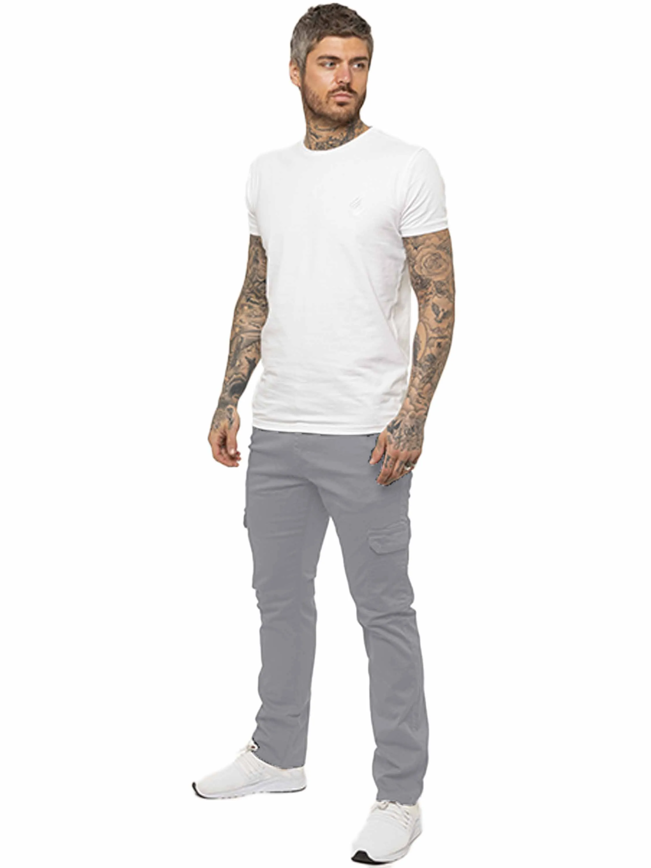 Mens Cargo Combat Slim Fit Trousers | Enzo Designer Menswear