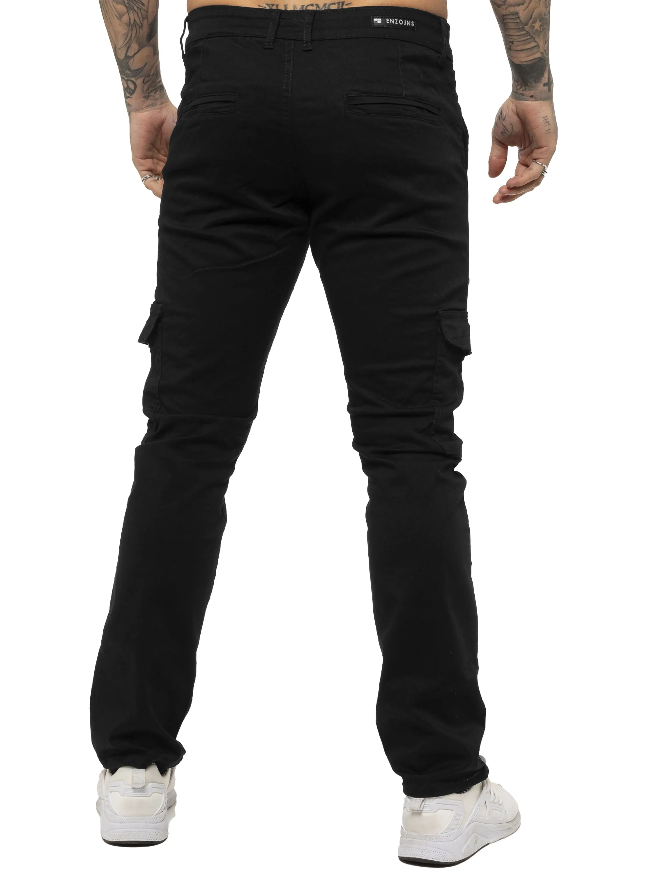 Mens Cargo Combat Slim Fit Trousers | Enzo Designer Menswear