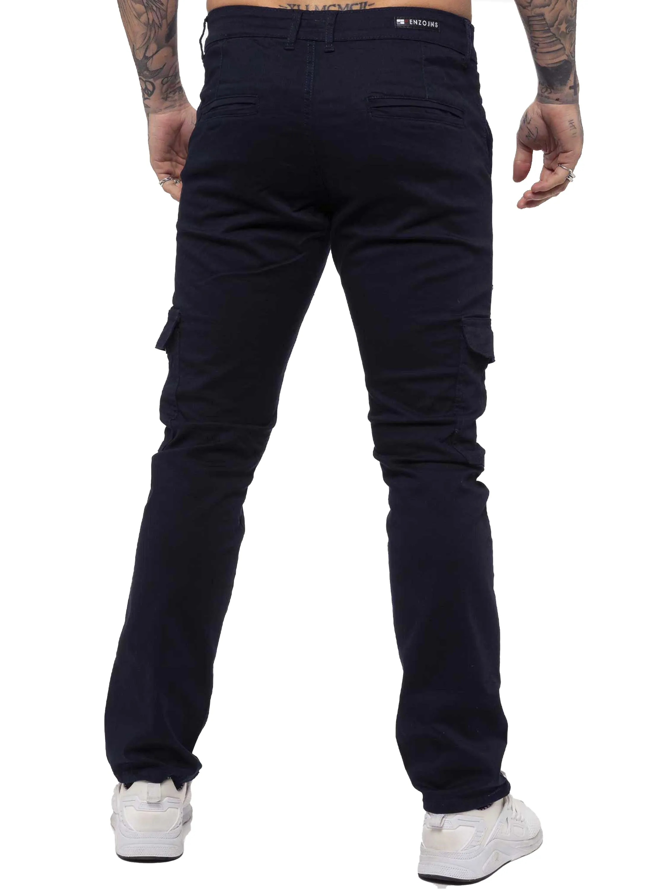 Mens Cargo Combat Slim Fit Trousers | Enzo Designer Menswear