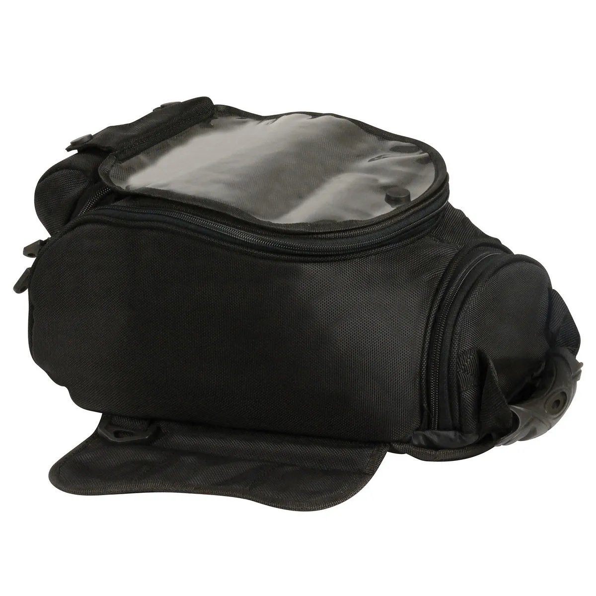 Milwaukee Leather SH679 Black Large 1200D Textile Magnetic Tank Bag with Double Zippers