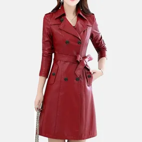 Mirella Women Leather Trench Coat