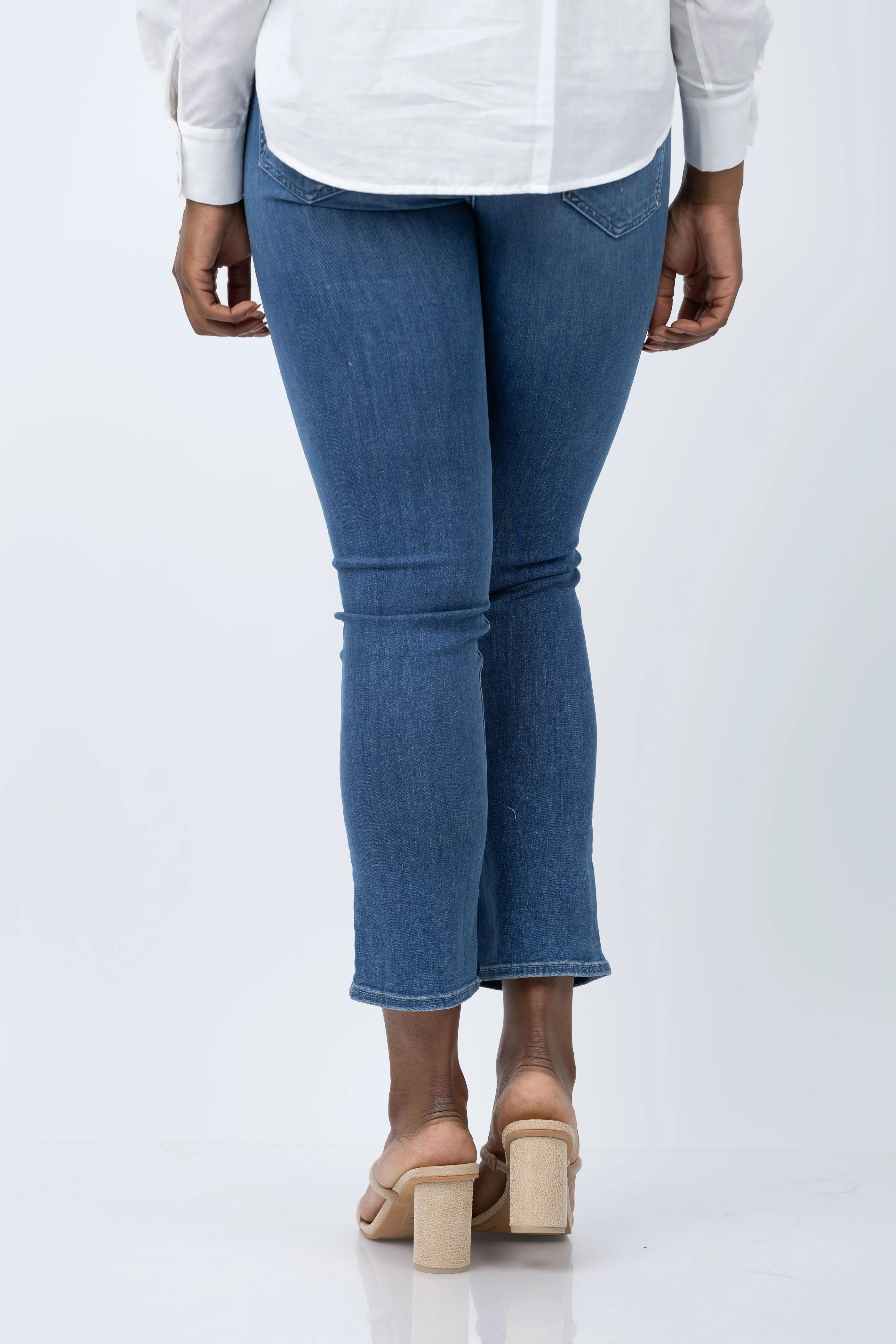 MOTHER The Mid Rise Dazzler Ankle Jeans in Wish on a Star