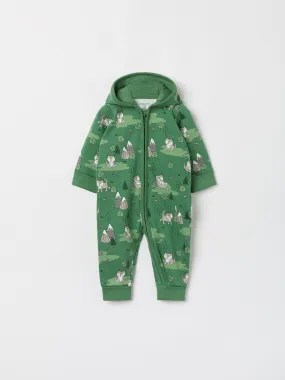 Mountain Wolf Print Baby All-in-one