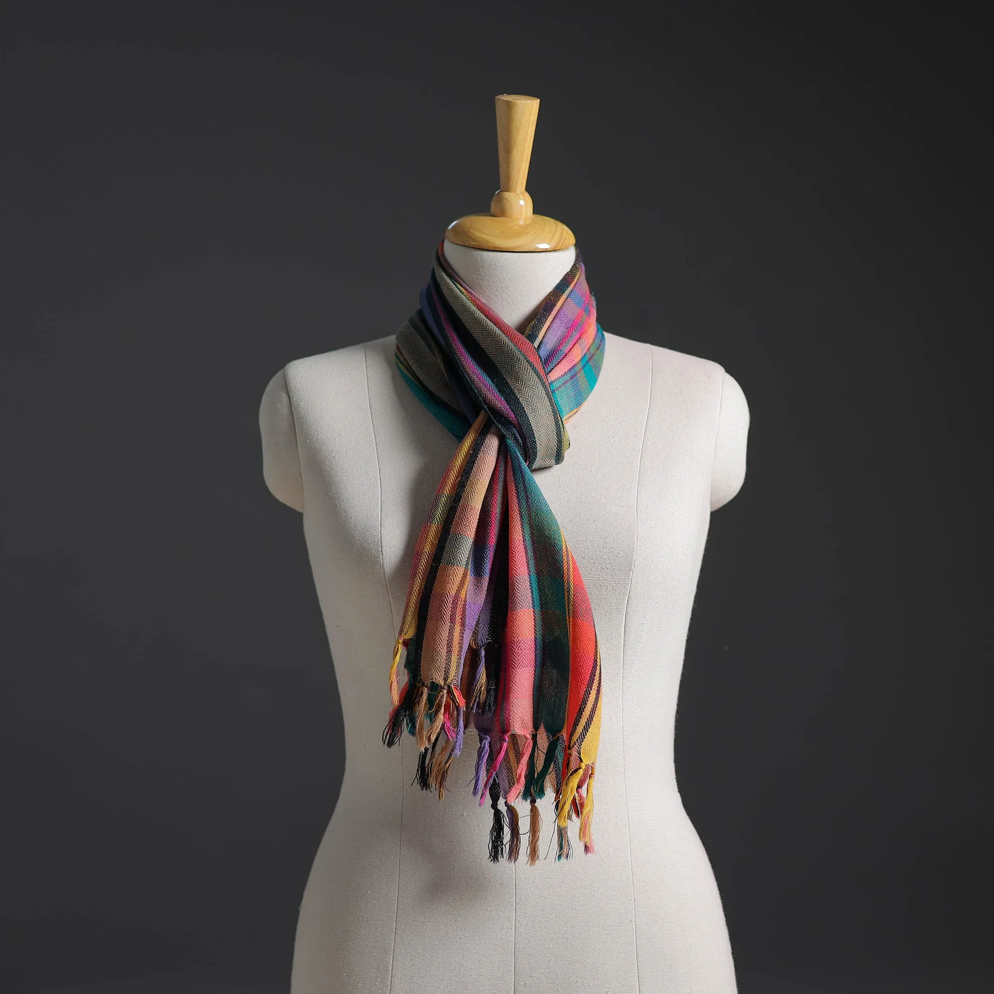 Multicolor - Kumaun Handwoven Pure Merino Wool Scarf 233