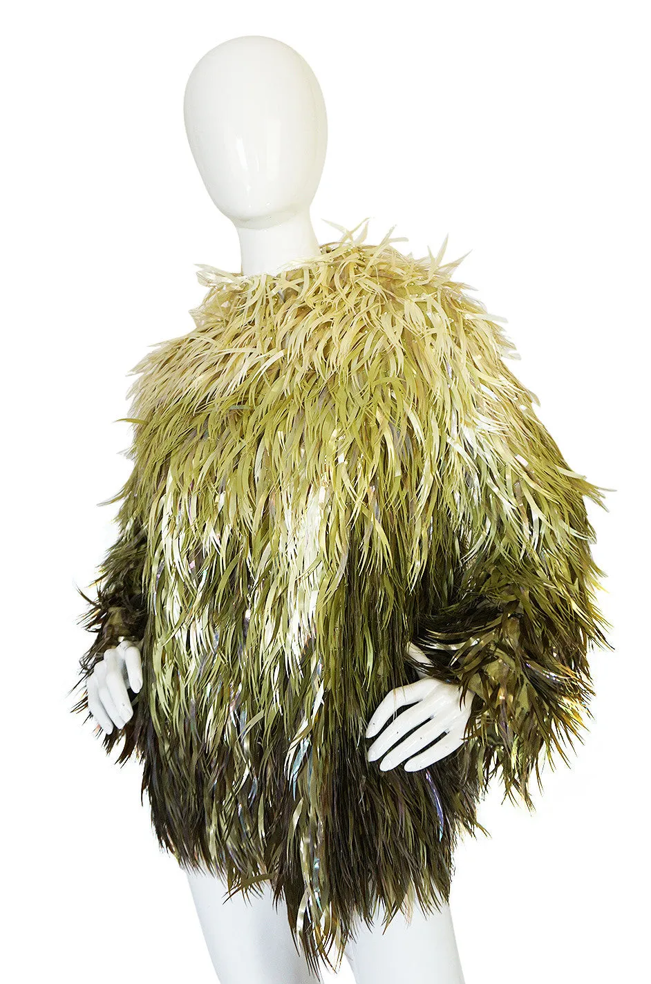 Museum Exhibited F/W 2000 Chloe Runway Plastic Feather Coat