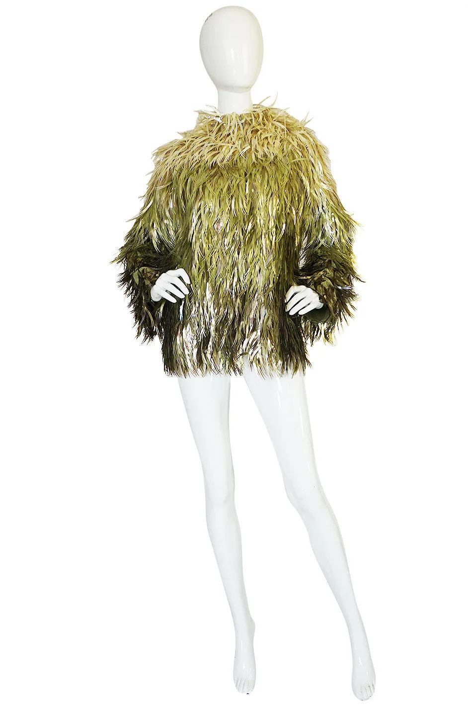 Museum Exhibited F/W 2000 Chloe Runway Plastic Feather Coat