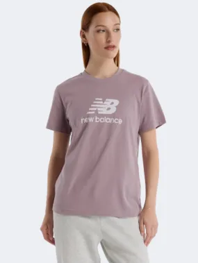 New Balance Essentials Jersey Logo Women Lifestyle T-Shirt Ice Wine