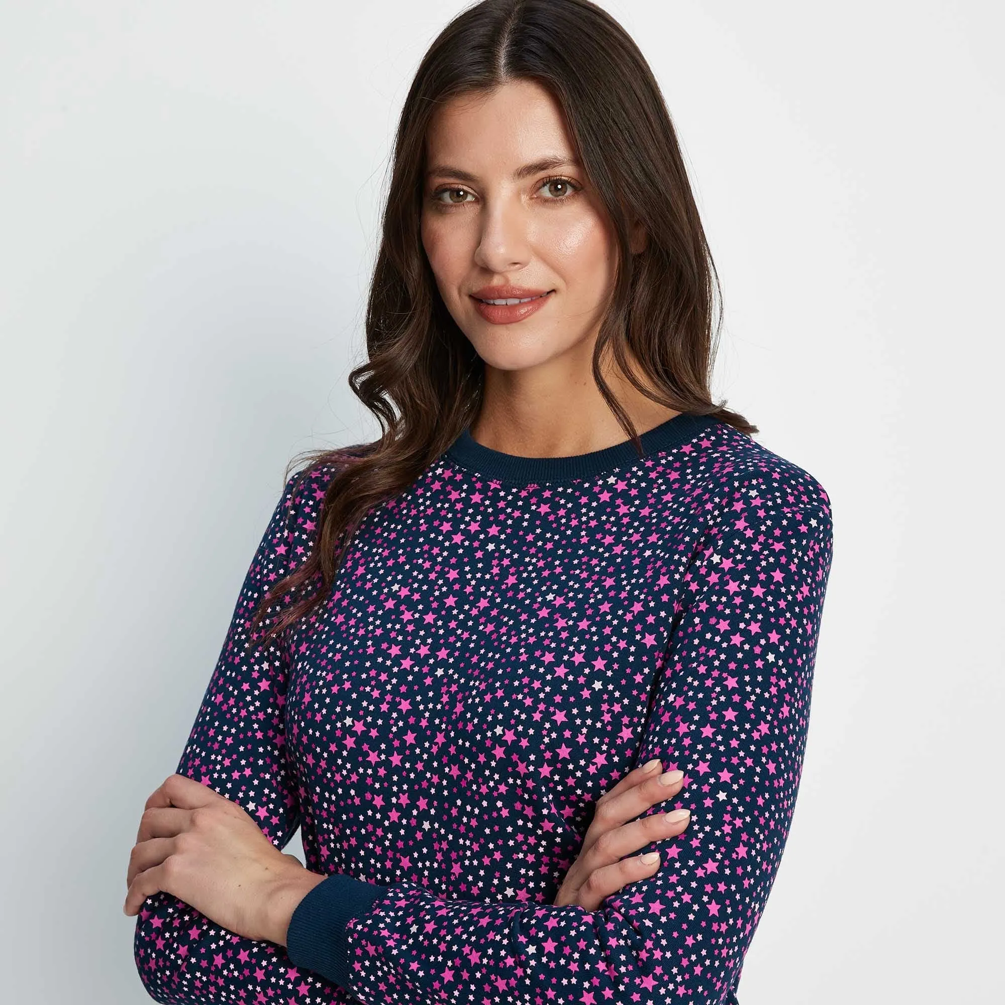 Nicole Womens Sweat - Starry Night Print