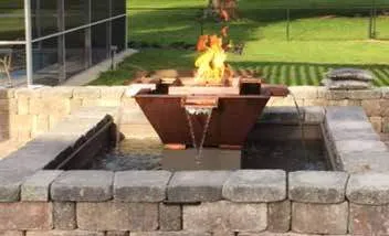 Olympian Square 4-Way Copper Fire & Water Bowl - Free Cover ✓ [The Outdoor Plus]