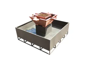 Olympian Square 4-Way Copper Fire & Water Bowl - Free Cover ✓ [The Outdoor Plus]