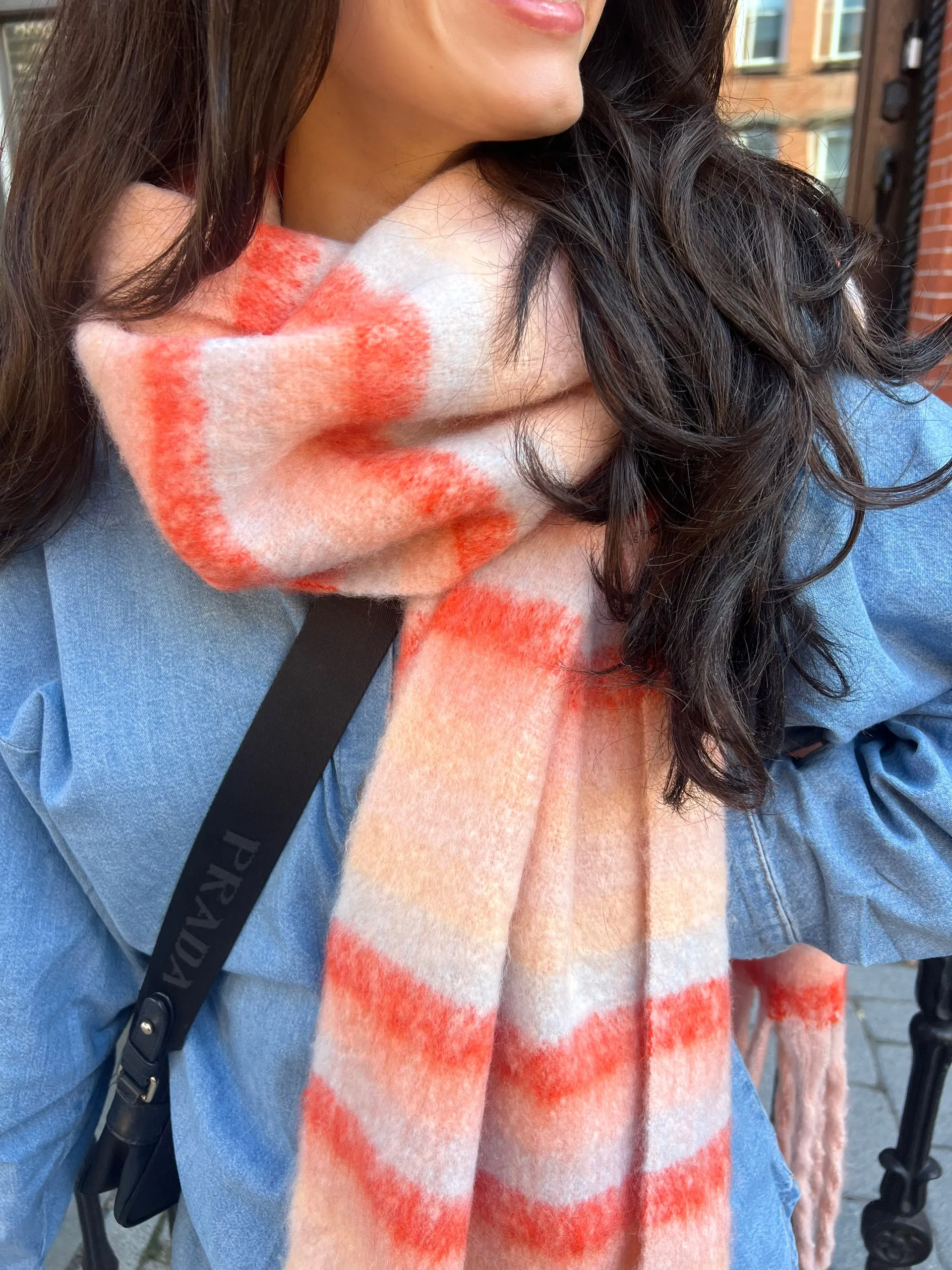 orange stripe scarf