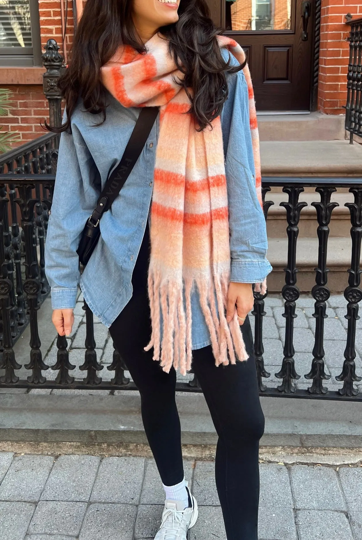 orange stripe scarf