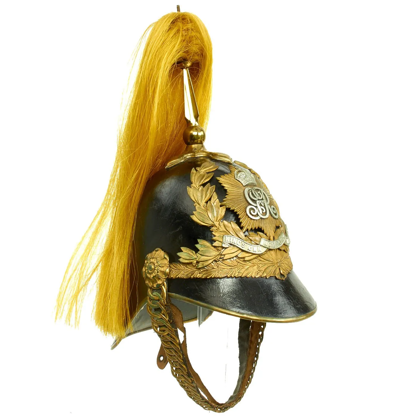 Original British George V King's Own Norfolk Imperial Yeomanry Officer Parade Helmet