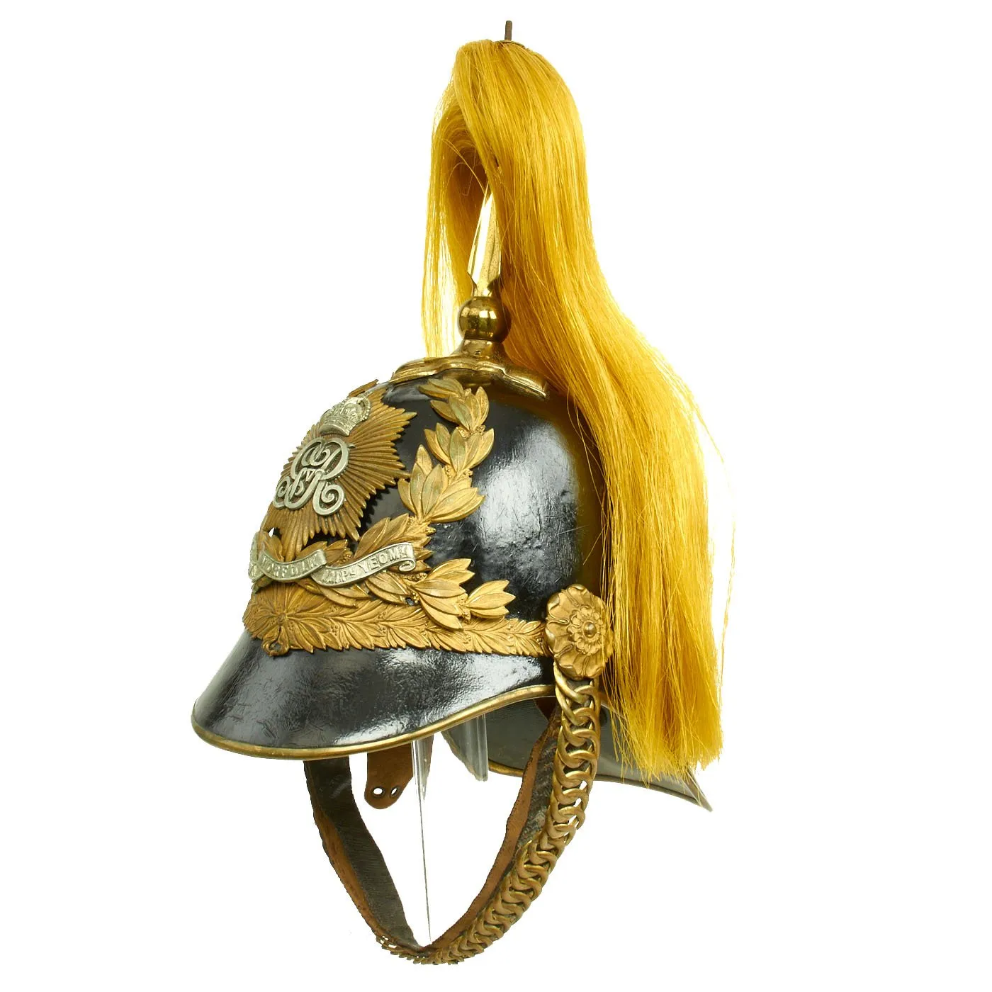 Original British George V King's Own Norfolk Imperial Yeomanry Officer Parade Helmet