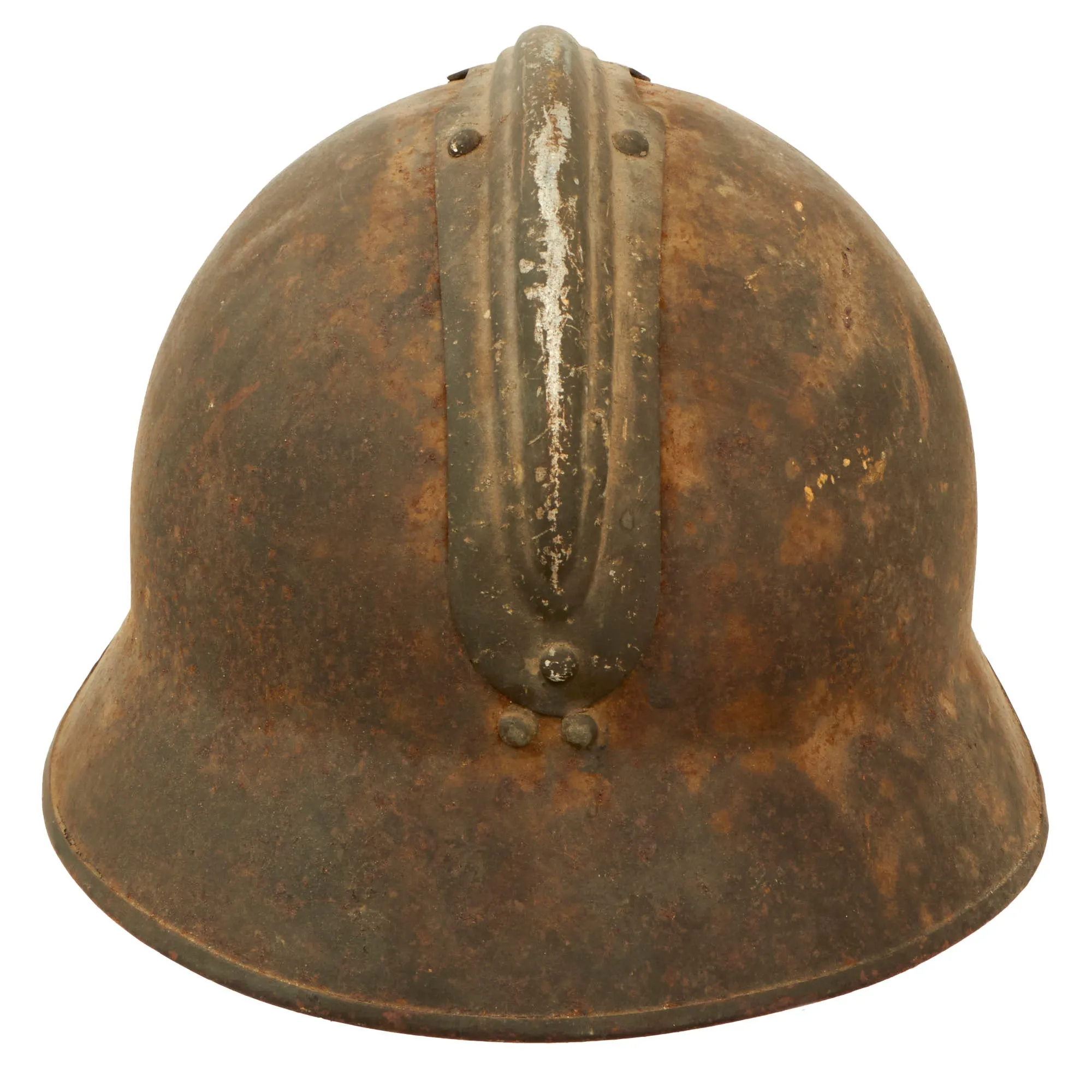 Original French Pre-WWII Experimental Modified M1926 Adrian Helmet for Vehicle & Tank Use