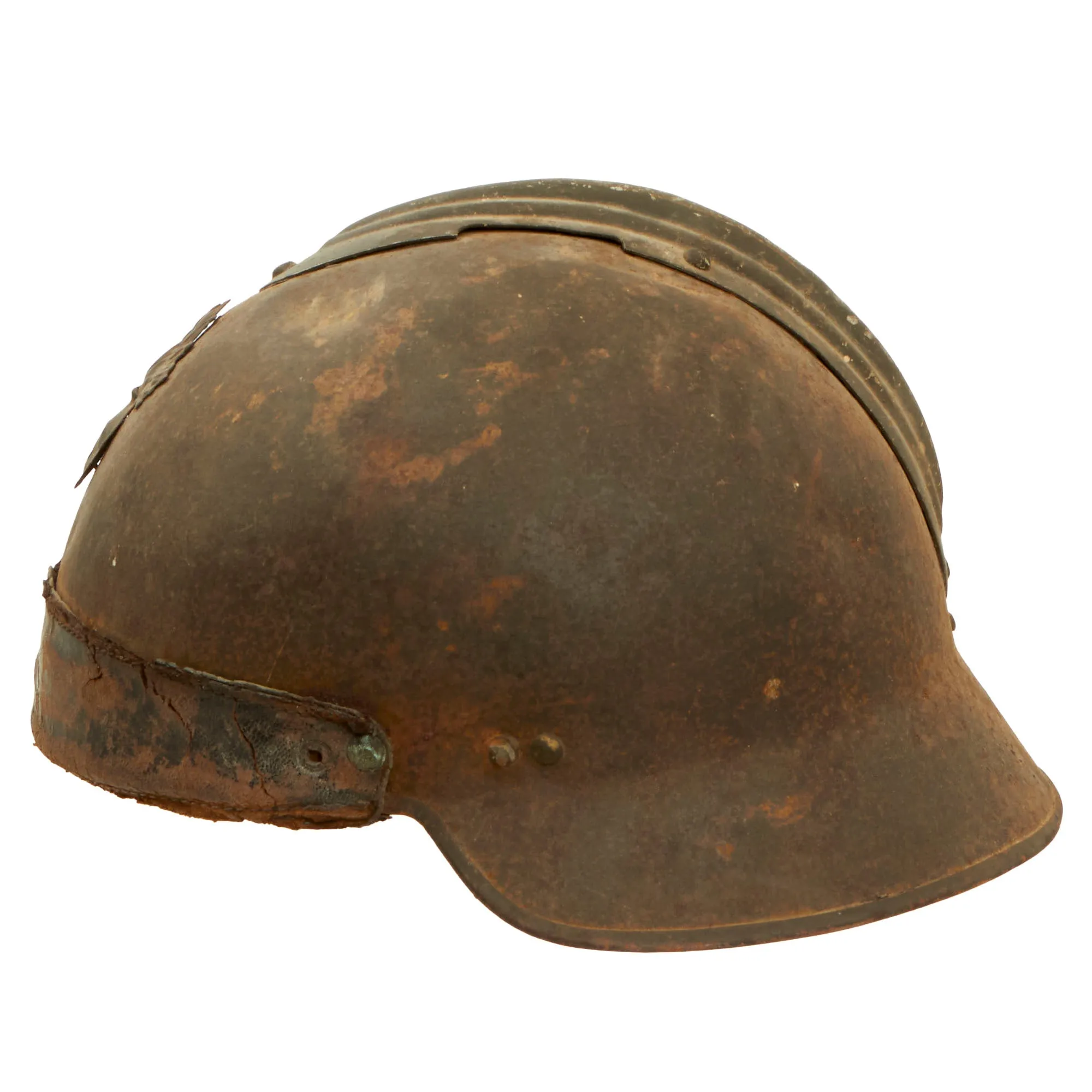 Original French Pre-WWII Experimental Modified M1926 Adrian Helmet for Vehicle & Tank Use