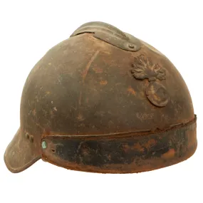 Original French Pre-WWII Experimental Modified M1926 Adrian Helmet for Vehicle & Tank Use