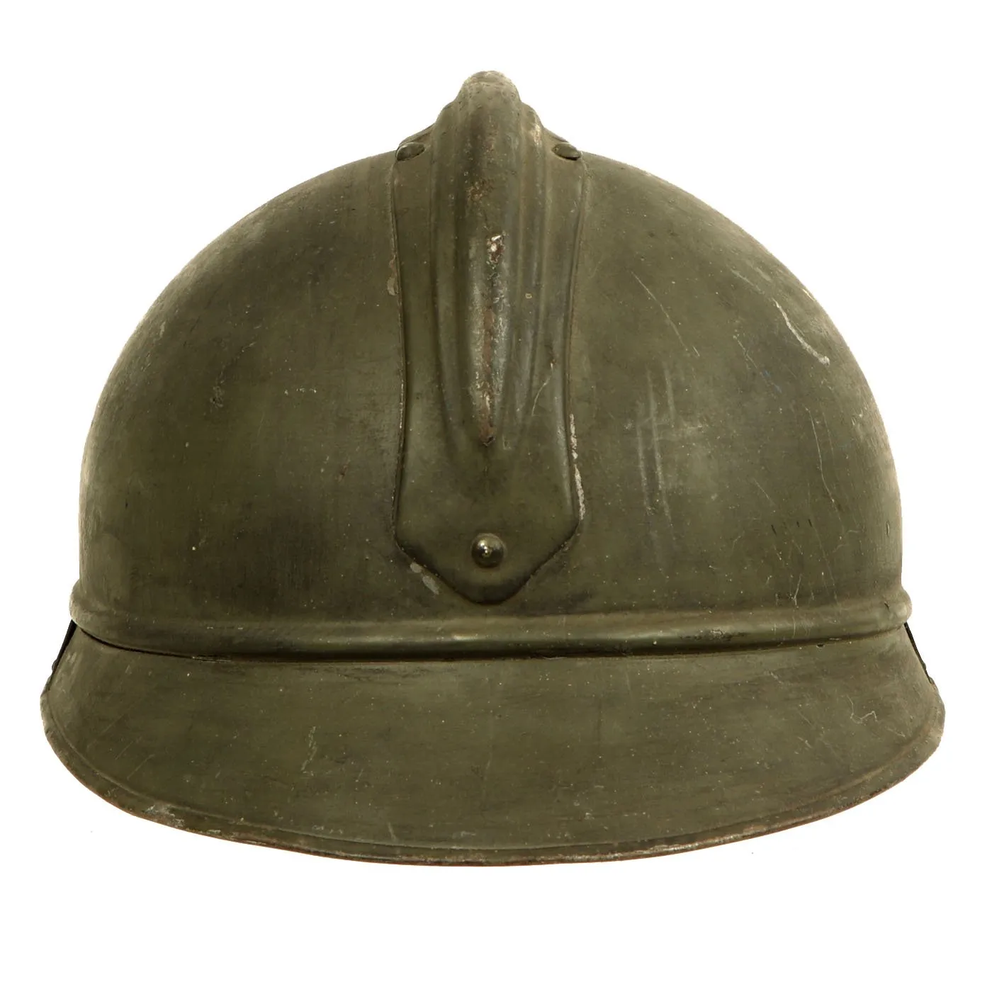 Original French WWI Model 1915 Adrian Helmet in Horizon Blue with RF Badge