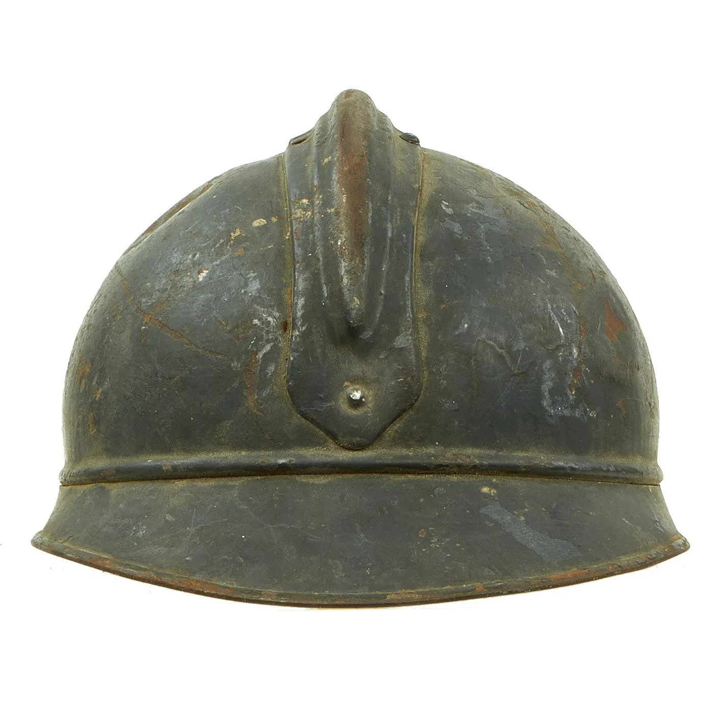 Original French WWI Model 1915 Adrian Helmet with RF Field Medical Personnel Badge - Horizon Blue