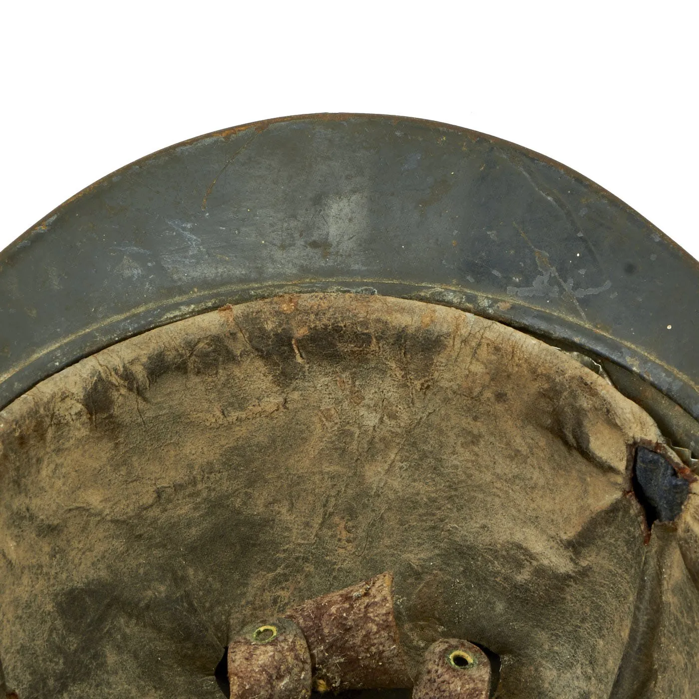 Original French WWI Model 1915 Adrian Helmet with RF Field Medical Personnel Badge - Horizon Blue