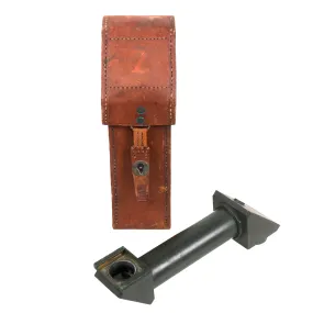 Original German WWII German RK31 Richtkreis 31 Artillery or Mortar Trench Periscope Adapter With 1936 Dated Leather Case - Formerly Part of the A.A.F. Tank Museum