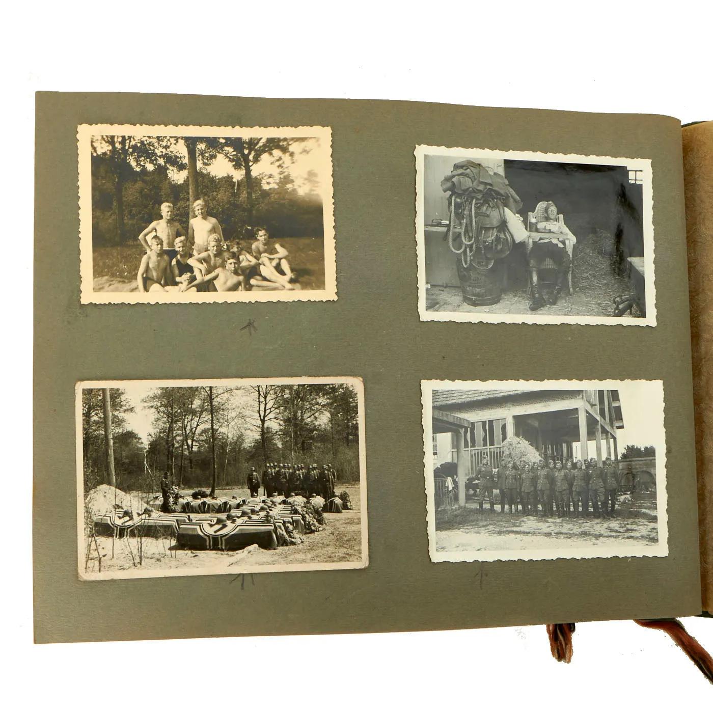 Original German WWII Named Heer Army 1st Battery Company 63rd Artillery Regiment Photo Album - 82 Personal Photos