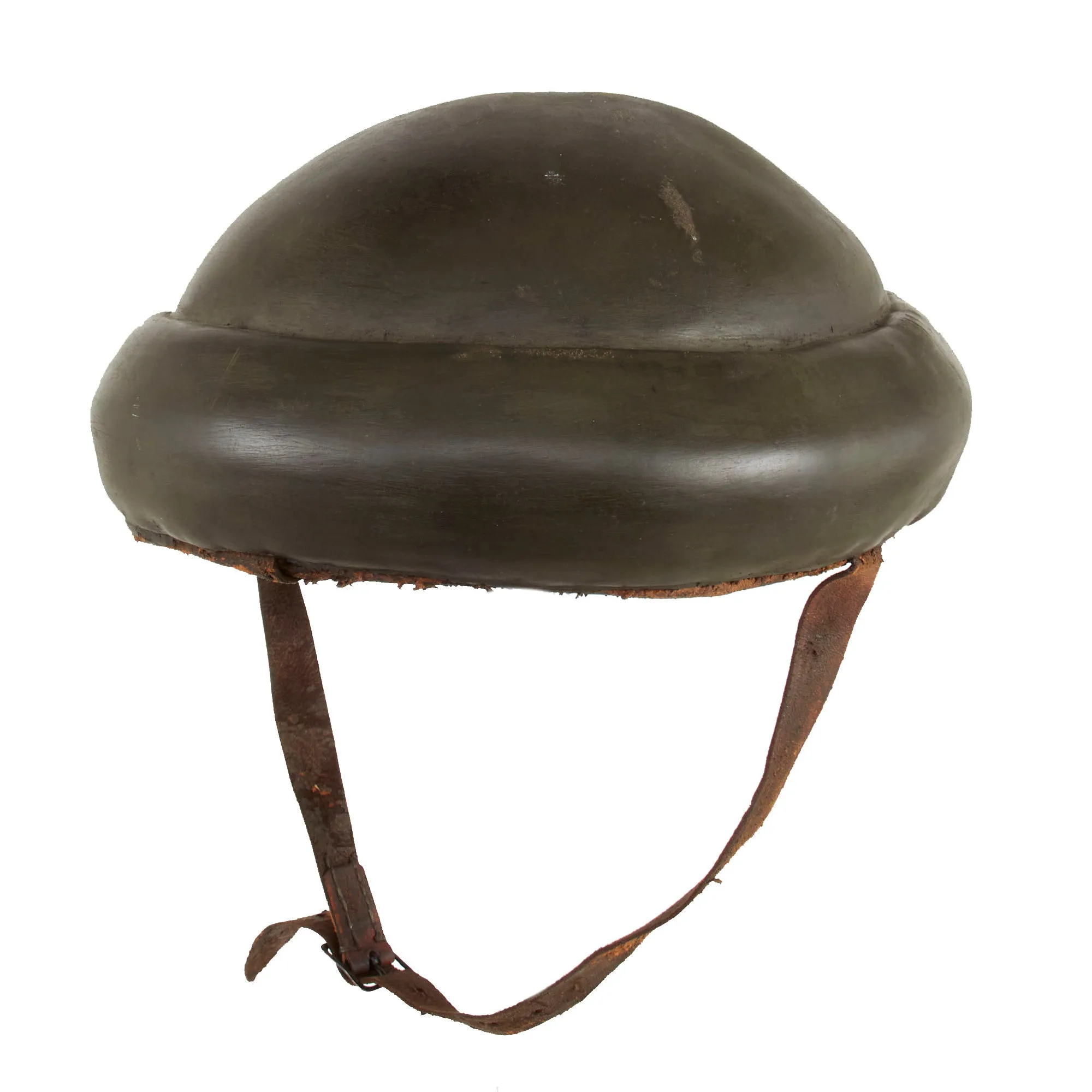 Original Imperial German WWI Panzer Tanker Lederschutzhelm Leather Crash Helmet - Formerly Part of the A.A.F. Tank Museum