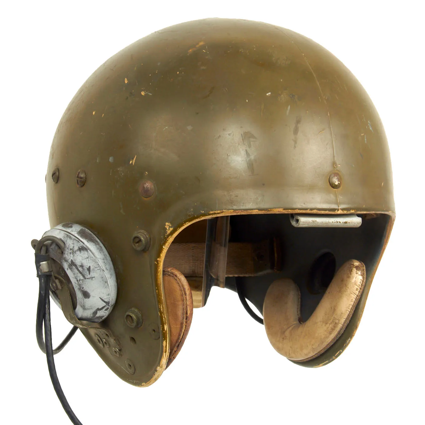 Original U.S. Korean War / Early Vietnam War Tanker Helmet by Spalding - Converted Football Helmet