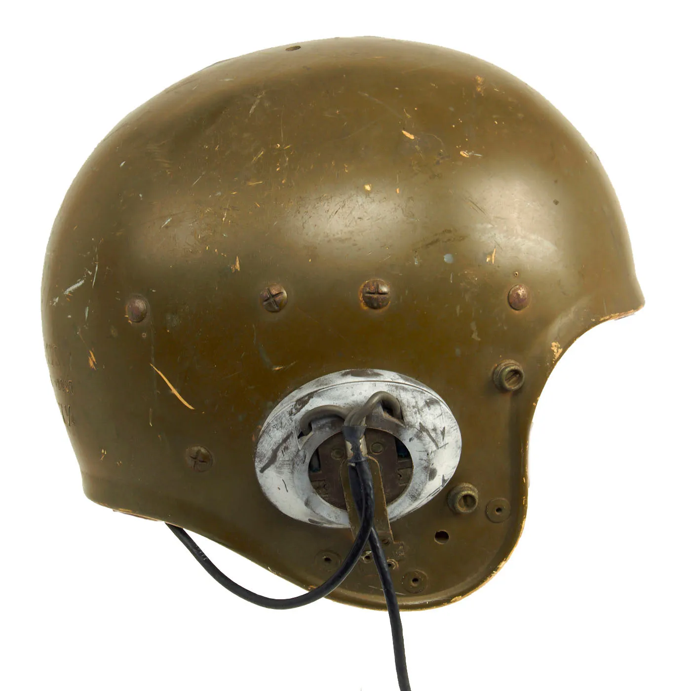 Original U.S. Korean War / Early Vietnam War Tanker Helmet by Spalding - Converted Football Helmet