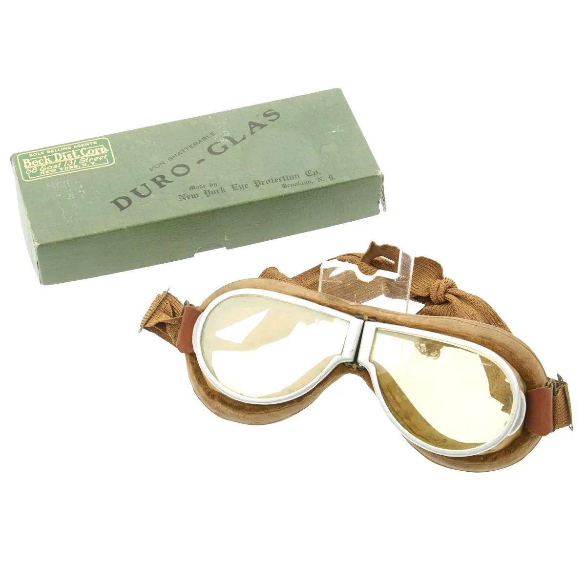 Original U.S. Pre-WWII Duro-Glas M38 Tank Google by New York Eye Protection Company