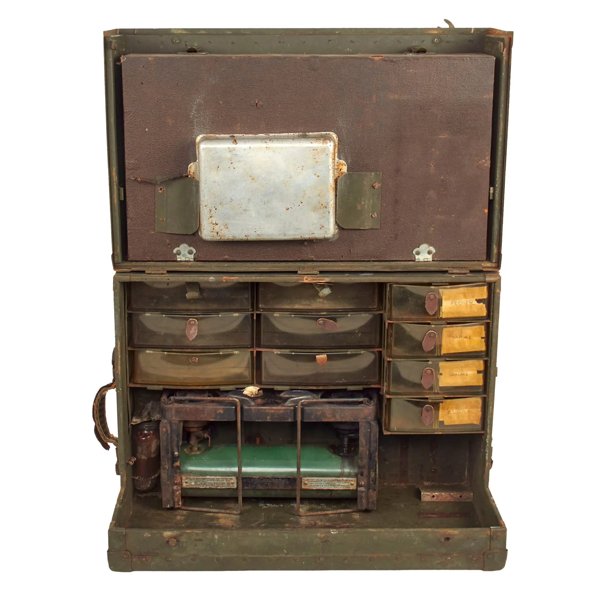 Original U.S. WWII Era Air Ambulance Cooking Case with Coleman Model 523 Stove & Contents