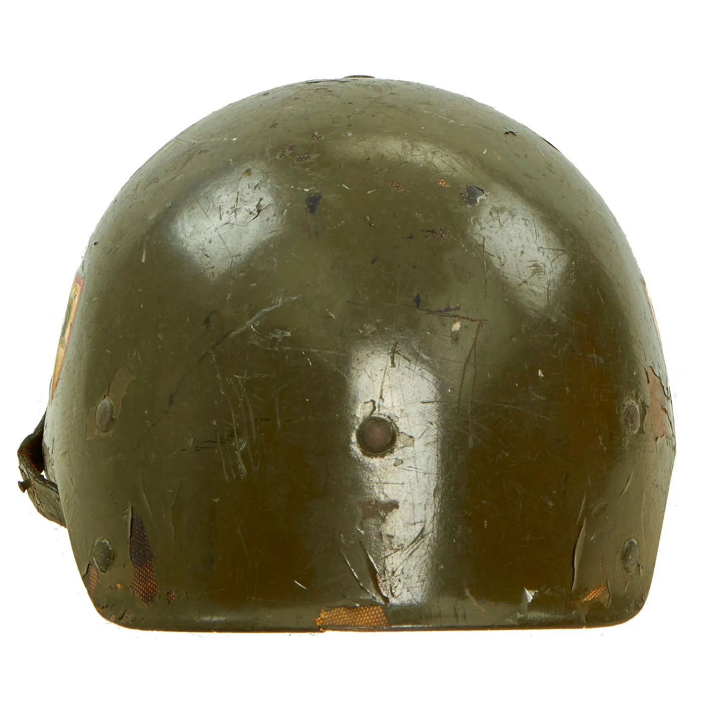 Original U.S. WWII Experimental Liner, Helmet, M-1, Crash -  T19E1 Tank Crew Helmet Liner With USMA West Point Decals