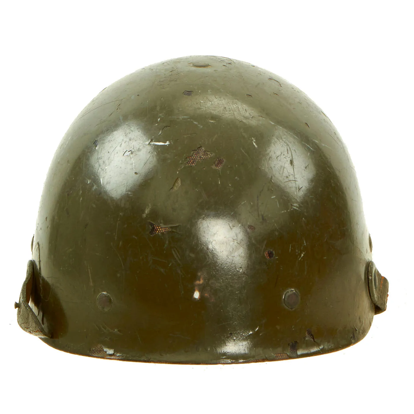 Original U.S. WWII Experimental Liner, Helmet, M-1, Crash -  T19E1 Tank Crew Helmet Liner With USMA West Point Decals